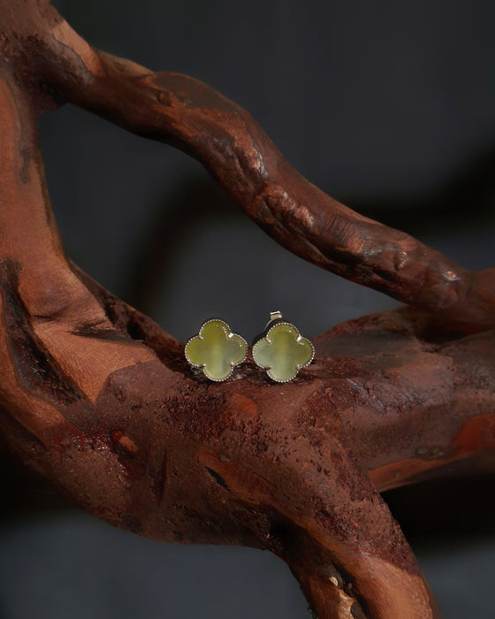 Iris Studs - 18K Yellow Gold Icy Yellow Clover