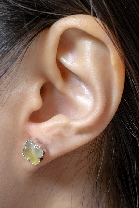 Iris Studs - 18K Yellow Gold Icy Yellow Clover
