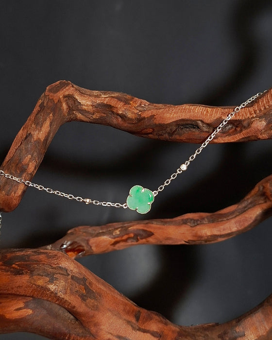 Iris Green Clover Bracelet - S925 with Cubic Zirconia
