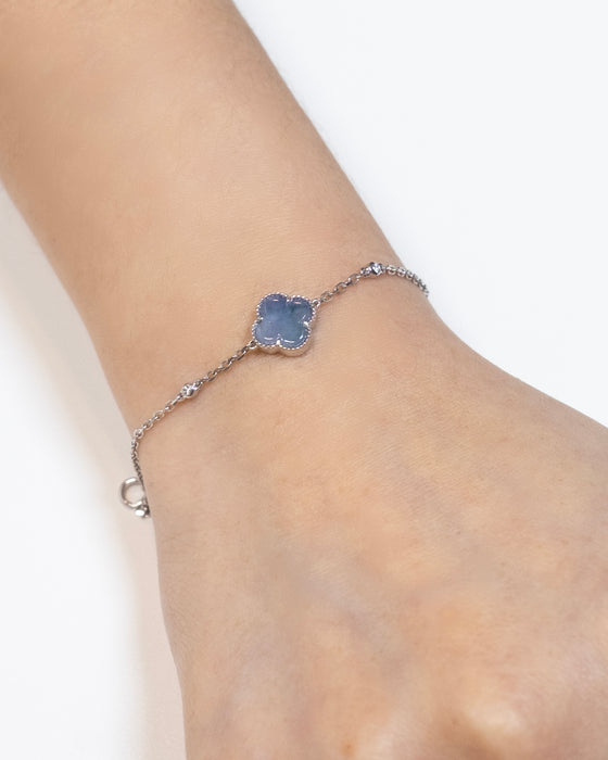 Iris Lavender Clover Bracelet - S925 with Cubic Zirconia