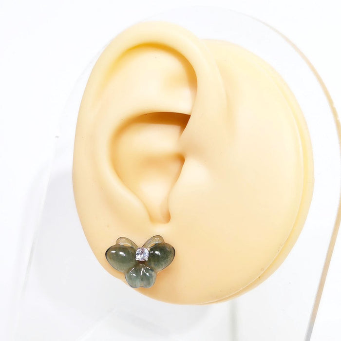 Blue Water and Green Butterfly Studs