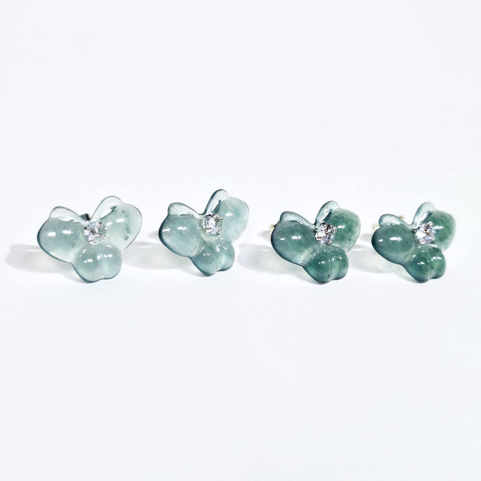 Blue Water and Green Butterfly Studs
