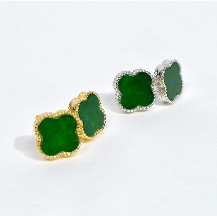 Spicy Imperial Green Clover Studs