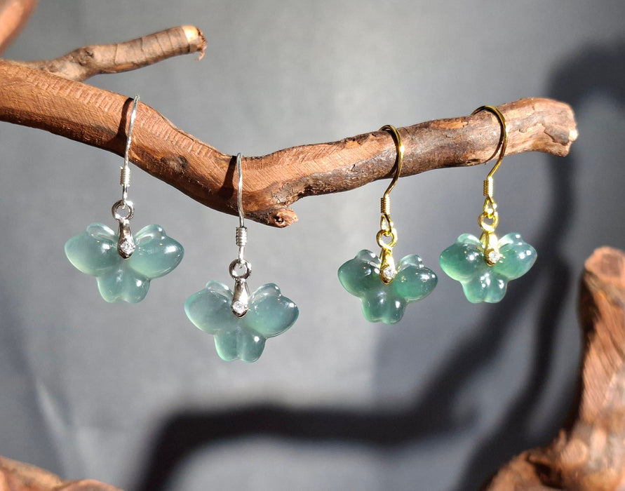 Butterfly Jadeite Dangle Earrings