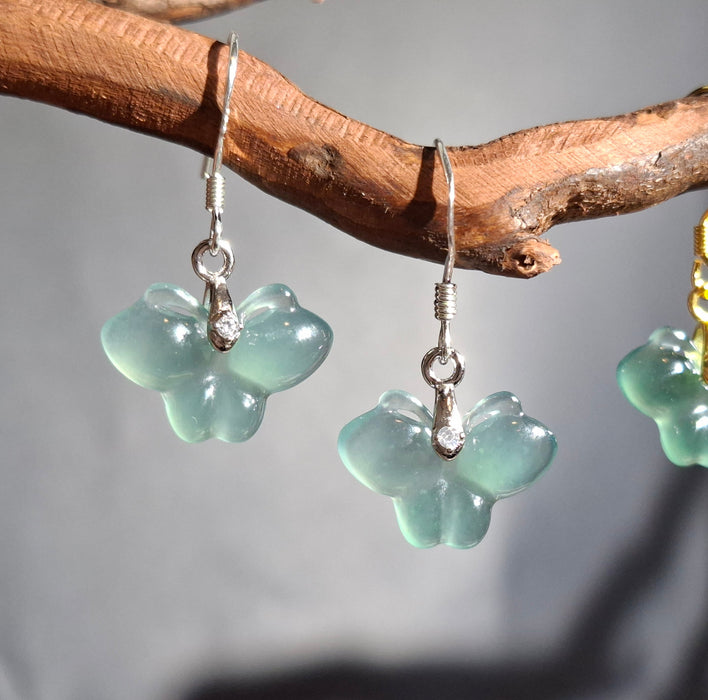 Butterfly Jadeite Dangle Earrings