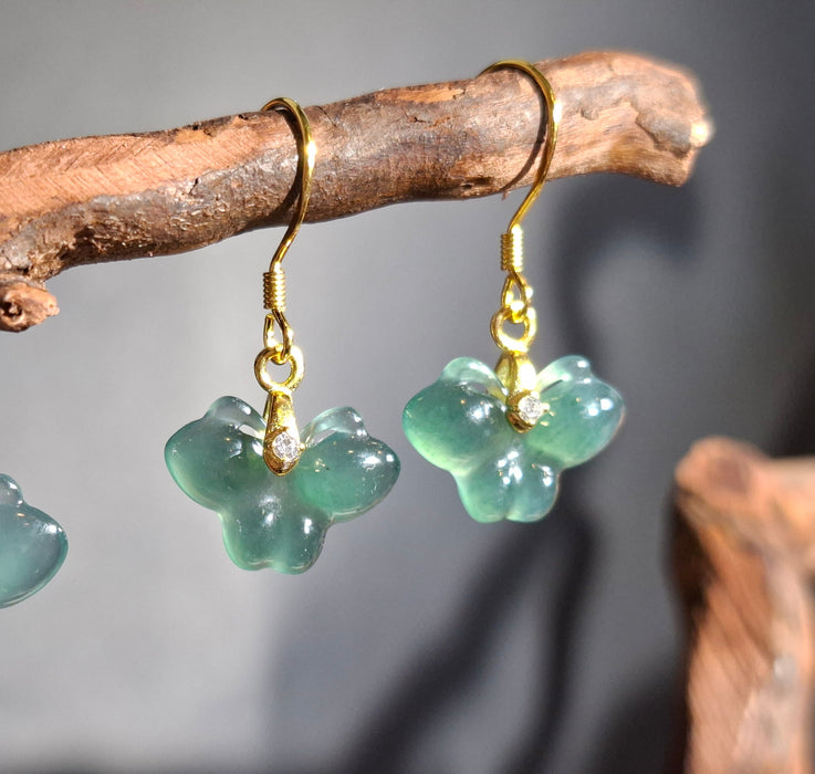 Butterfly Jadeite Dangle Earrings